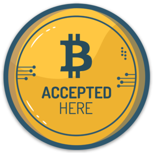 2 x Bitcoin Accepted sticker Decal 